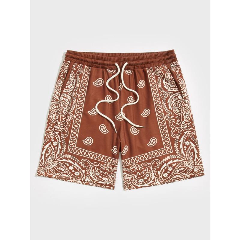 

Trend Bandana Graphic Beach Short for Men Summer Fashion 3D Printed Swim Trunks Loose Casual Streetwear Hawaiian Short Pants XL
