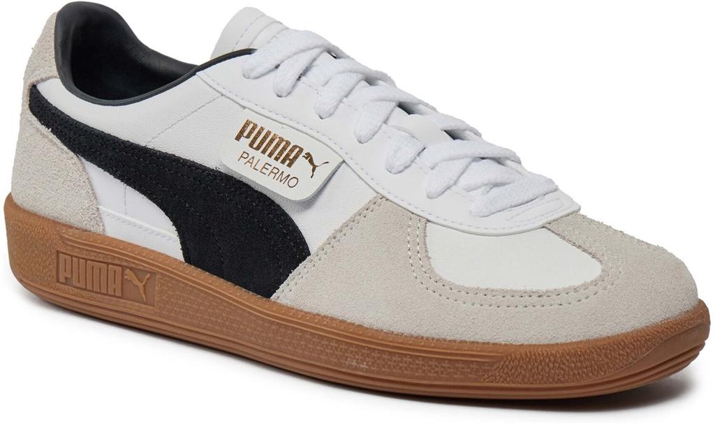 Кроссовки Puma Palermo Leather белый/парово-серый/зеленый