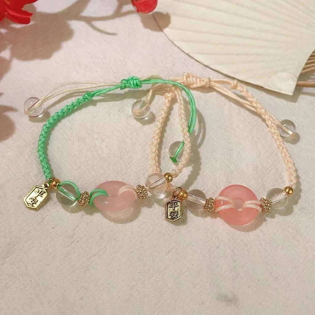 Geometric Pink Summer And Green Peace Knot Bracelet With Appeal Vintage