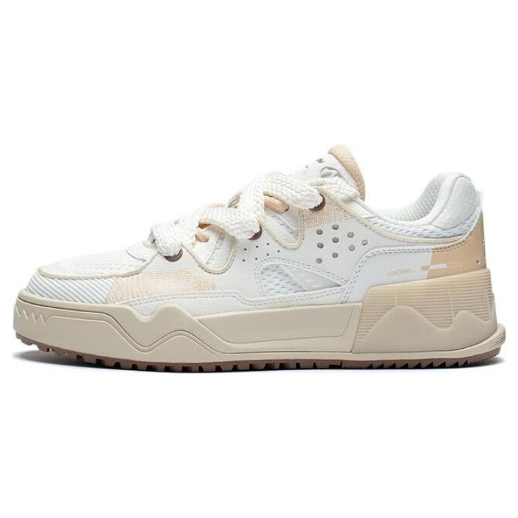 New LiNing Shining Star 2 Flash Star 2.0 Wear Resistant Slip Resistant Low Top Skateboard Shoes Women's Mist White AGLT088-2