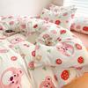 Class A Mother and Baby Grade Cotton Four-piece Set Pure Cotton Ins Style Cartoon Small Fresh Pure Cotton Quilt Cover Bedding