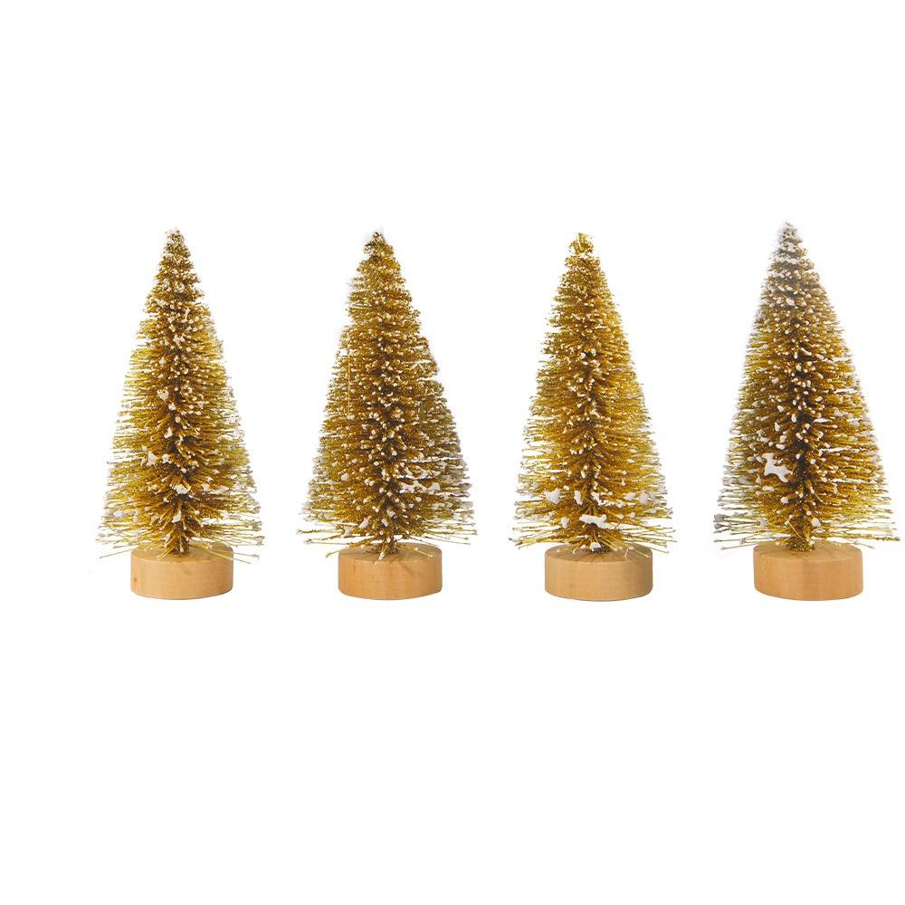 4pcs Plastic Mini Christmas Tree Gradient Artificial Xmas Pine Tree  Party Favors