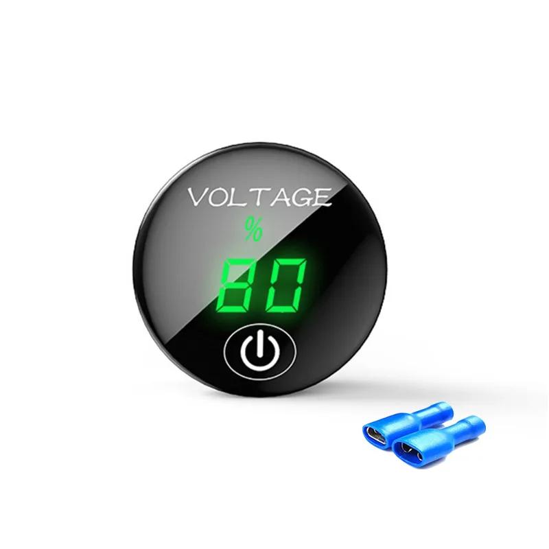 DC 5V-48V LED Panel Digital Voltage Voltmeter Meter Battery Capacity Display Volt with Touch ON/OFF Switch for Car Boat Marine