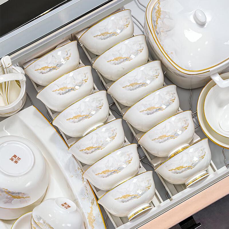 Boyido Nordisches Keramik Geschirrset - Goldener Bergsonnenschein (36-teilig, 6 Personen)