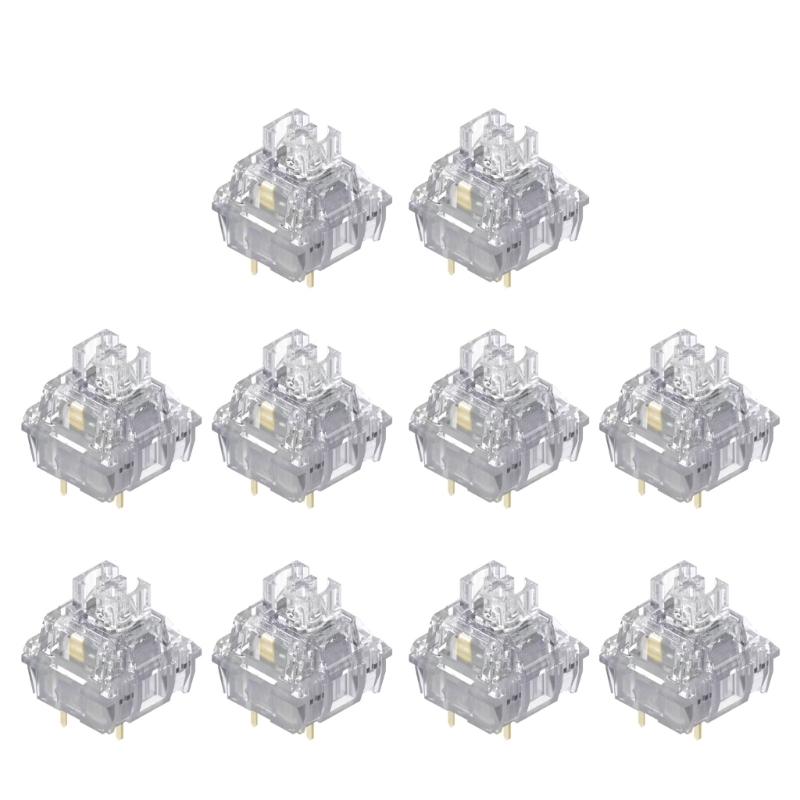 TTCs Silence Bluish White V2V3 Switches 3Pin Tactile Silence for Mechanical Keyboards Mute 2 Gold Plateds Spring Axises