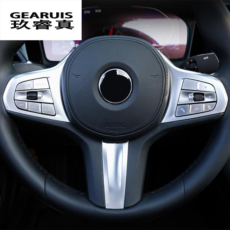 Car Styling Steering Wheel Buttons Decoration Frame Covers Stickers Trim for BMW 3 Series G20 G28  Lnterior Auto