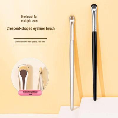 Crescent Eyeliner & Eyeshadow Brush - Angled Makeup Tool for Lower Eyelid & Aegyo Sal.