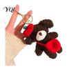 Soft Texture Bear Charm Plush Keychain, Cute Puppy Bag with Keychain Crocheted Accessories, Stuffed Animal Pendant for Women Girls Backpack