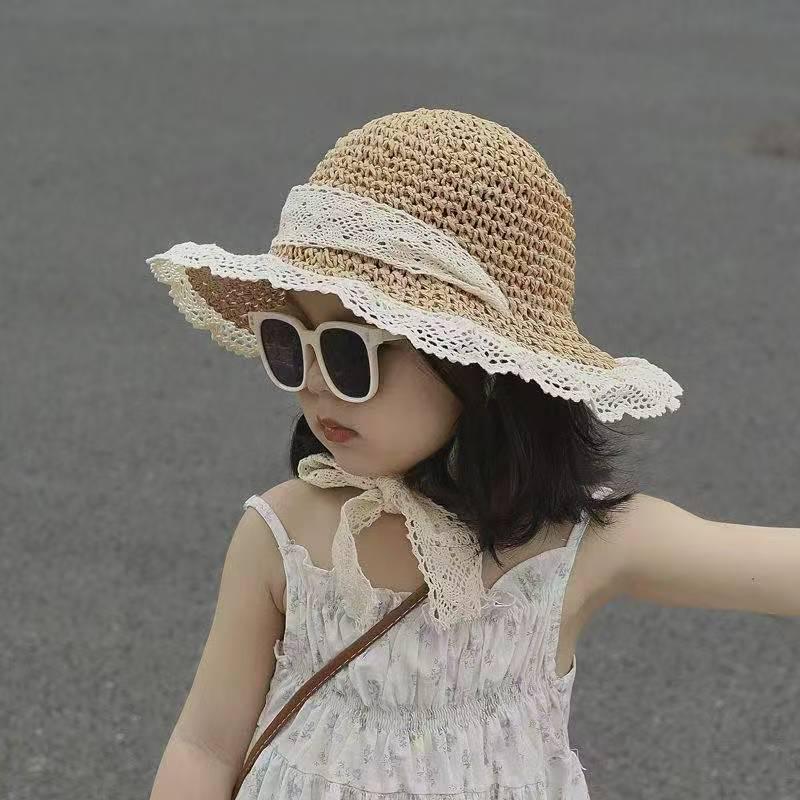 Cappello da Sole in Paglia per Bambini - Protezione UV per Vacanze al Mare in Primavera, Estate e Autunno