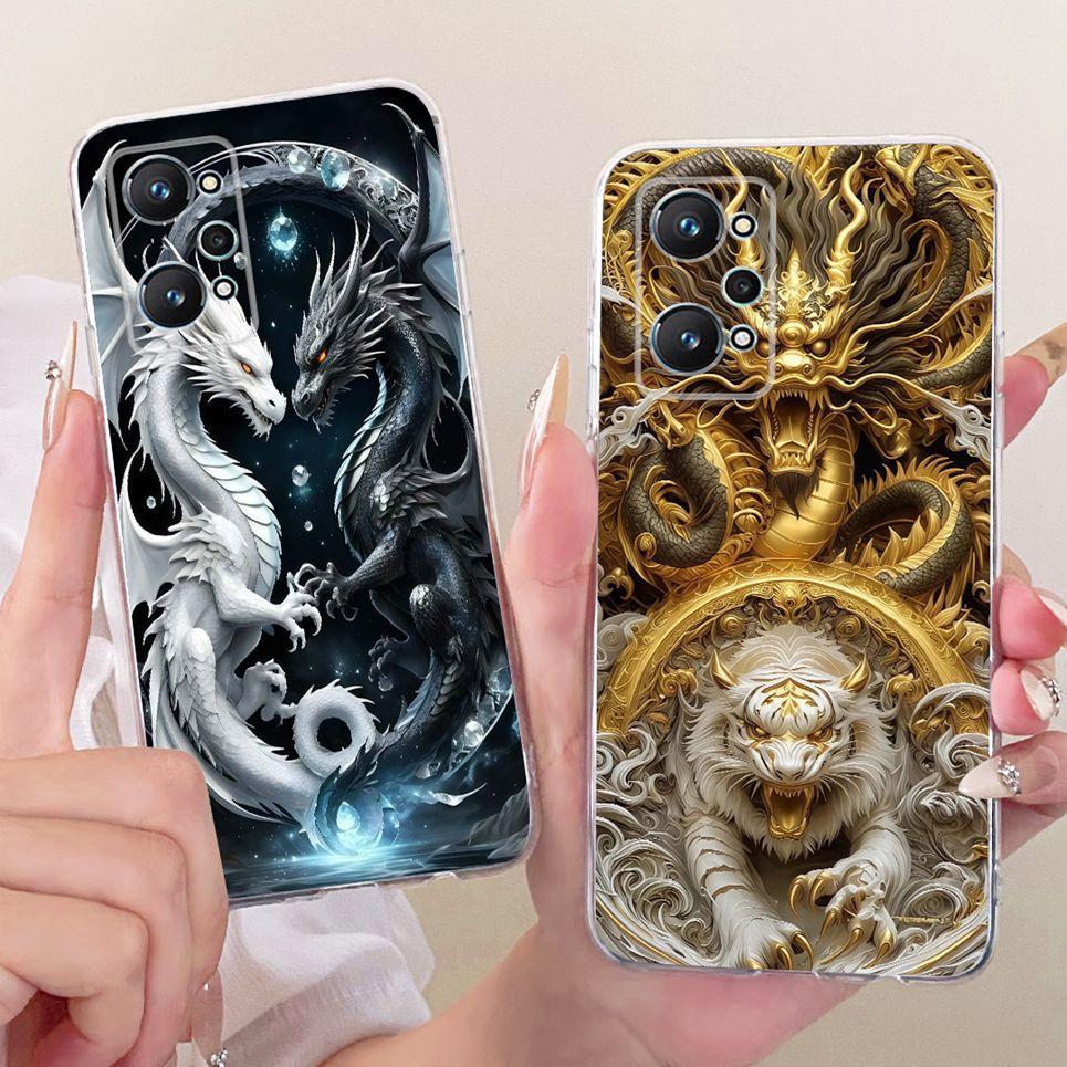 For Realme GT Neo 2 Neo 3T GT2 Phone Case Chinese Dragon Cute Cat Cartoon Pattern Casing Soft Clear Silicone Back Cover