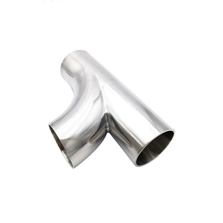 Stainless Steel 304 Sanitary Exhaust Pipe Fittings R Herringbone Welded Tee