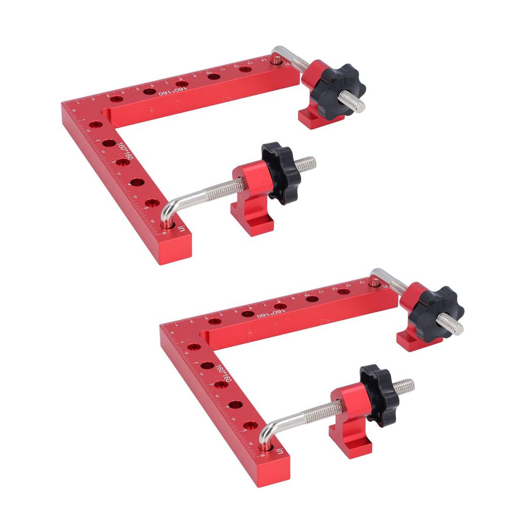 2 Set 160 X 160mm Clamping Squares Aluminum Alloy 90 Degree Corner Clamp Set Metric and Imperial Sca