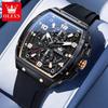 Reloj de Cuarzo Impermeable Multifunción con Forma de Barril para Hombre Oulishi