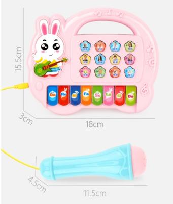 Brinquedo de Piano Eletrônico Infantil Bebê Bebê Piano Simulação Pequenos Animais Giram Uma Variedade de Instrumentos Musicais Para Tocar O