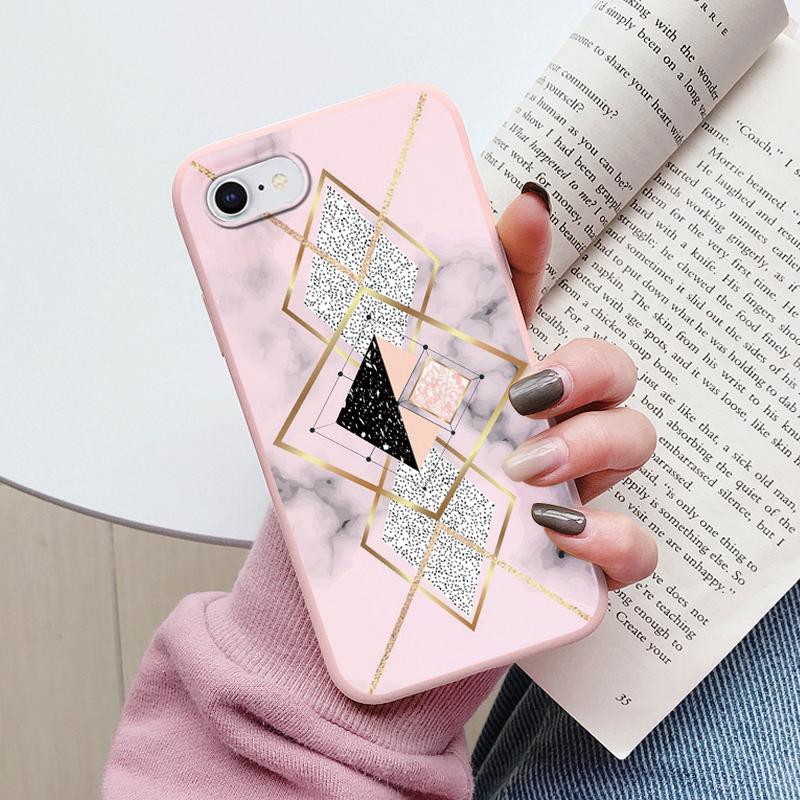 Fashion Marble Cover For iphone SE 2020 7 8 Plus Soft Protective Cases Silicone Coque Bumper Fundas For iphone 8+ SE2020 Shell