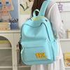 Schoolbag American Retro Letter Embroidered Backpack Female Junior High School Student Versatile Large Capacity Schoolbag Lightweight Travel Backpack