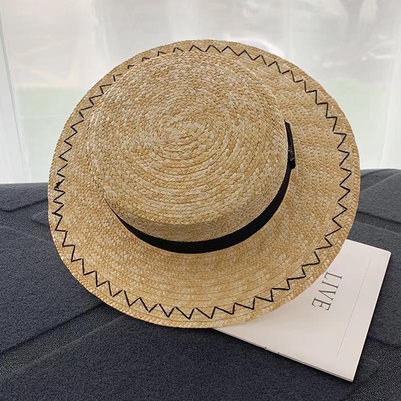 Mcgee Straw Straw Hat Women'S Sunscreen Sun Hat Summer Flat Top Top Hat Versatile Export Hot-Selling Factory Wholesale