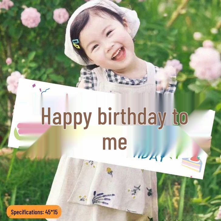 Birthday Atmosphere Photo Props for Girls - Handheld Banner & Party Decorations