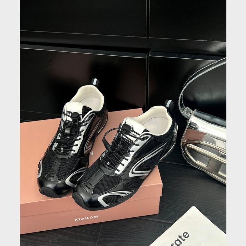 

Retro women s autumn new racing shoes platform ultra-light outdoor breathable casual sports shoes 40 чёрный