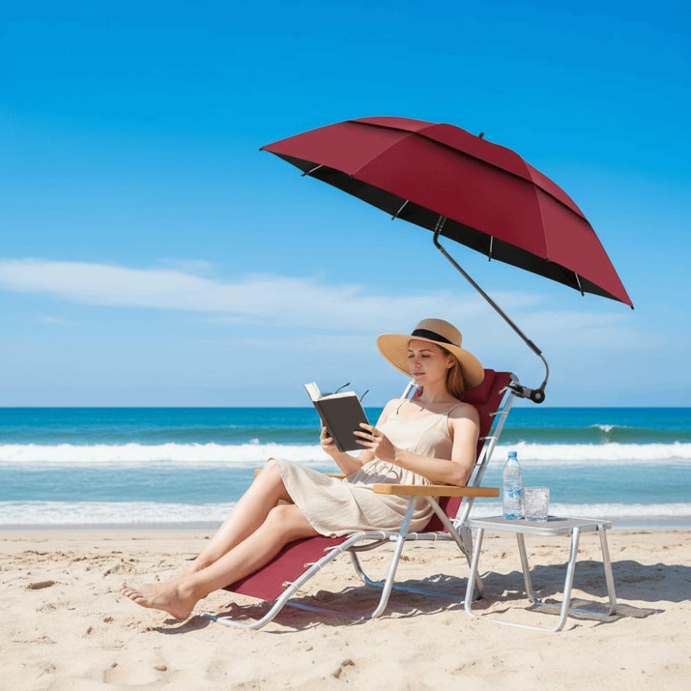 360° Adjustable Adjustable Shade Umbrella UV Protection with Clamp Beach Umbrella Large Size Sun Protection Outdoor Umbrella