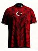 Men Turkey Black Red Soccer Jersey Quick Dry Breathable Sports T-shirt