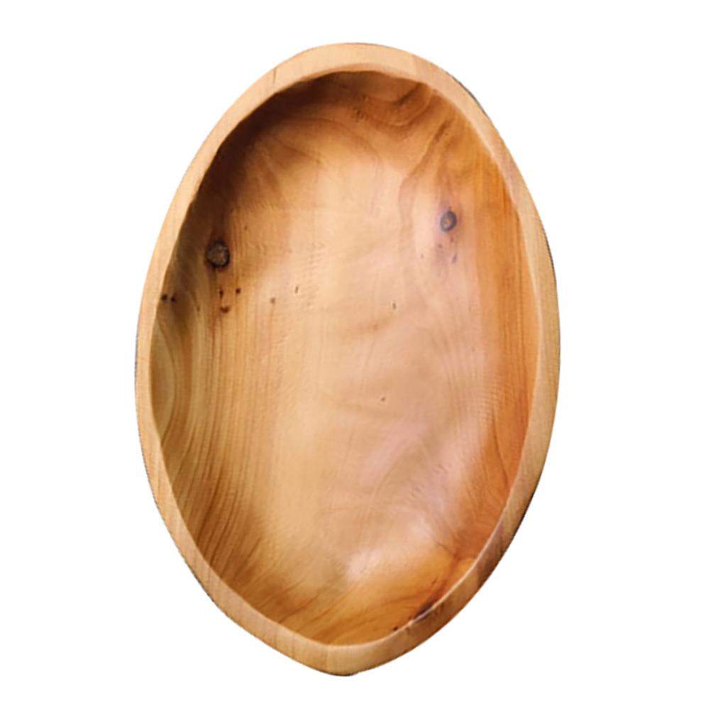 Decorative Tray Restaurant Oval Food Wooden Plate Practical Fruit Serving Dish Solid Simple Dried Snacks Storage