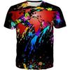 T-shirt Estiva da Uomo in Poliestere 3D Asciugatura Rapida Traspirante Manica Corta T-shirt Casual Colore Tie Dye T-shirt Estiva