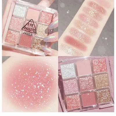 7/20 Color Shiny Eye Shadow Palette Pearly Eye Shadow Glitter Makeup Pigment Large Plate Cosmetics Earth, 09 10-9color, 1 Piece