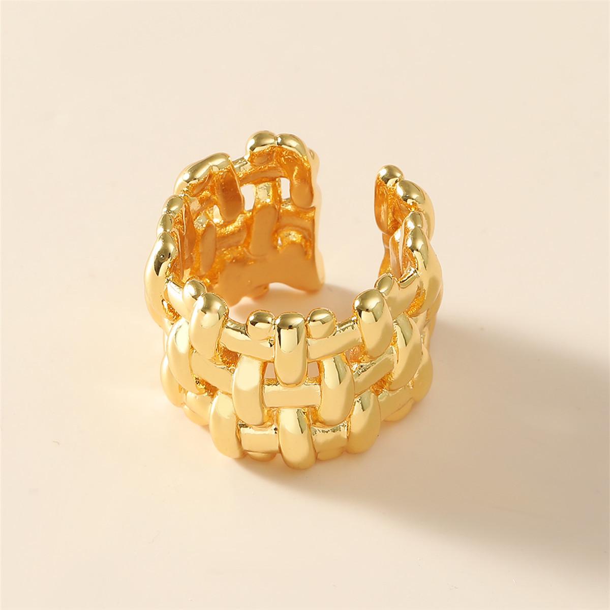 

Модне перебільшене ткане кільце зі скелетом. Кільце з тонким полірованим модним дизайном. Жіноче кільце з відкритим кінцем one size