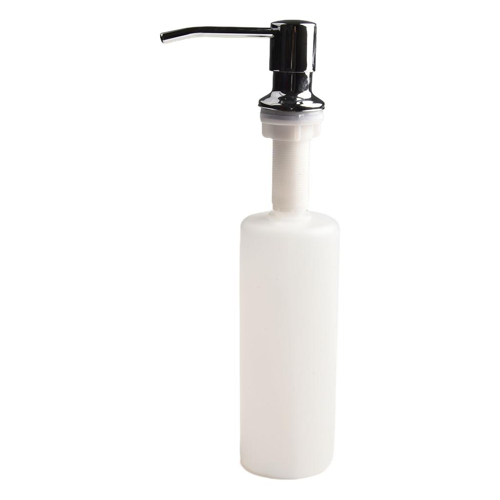 300ML Kitchen Sink Soap Dispenser Black ABS Dispenser Detergent Liquid Soap Lotion Dispensers Stainless Steel Head Reusable Tool