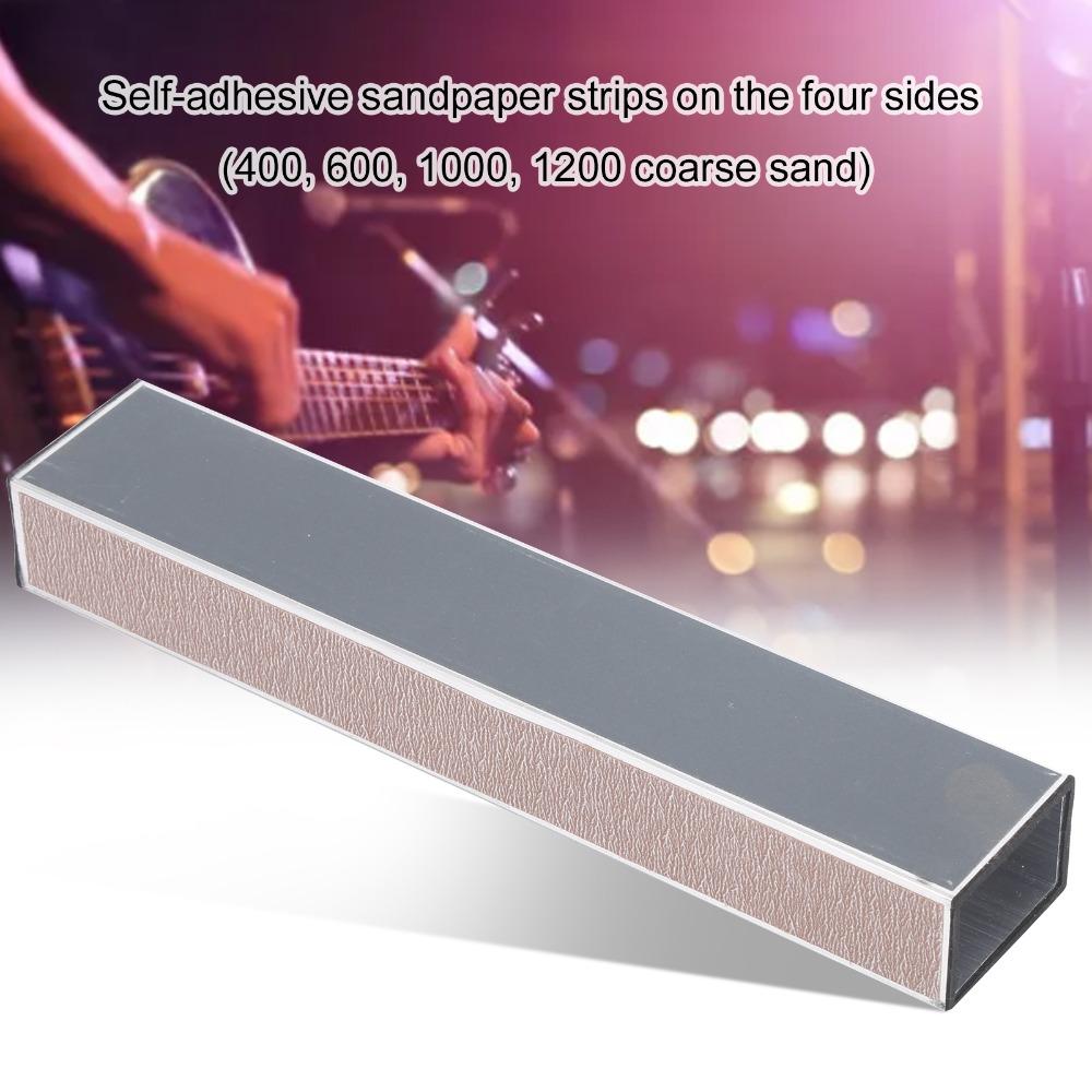 Aluminum alloy +  sandpaper Fret Leveling Beam Sand‑toned Fret Leveling Bar  For Guitar Repair