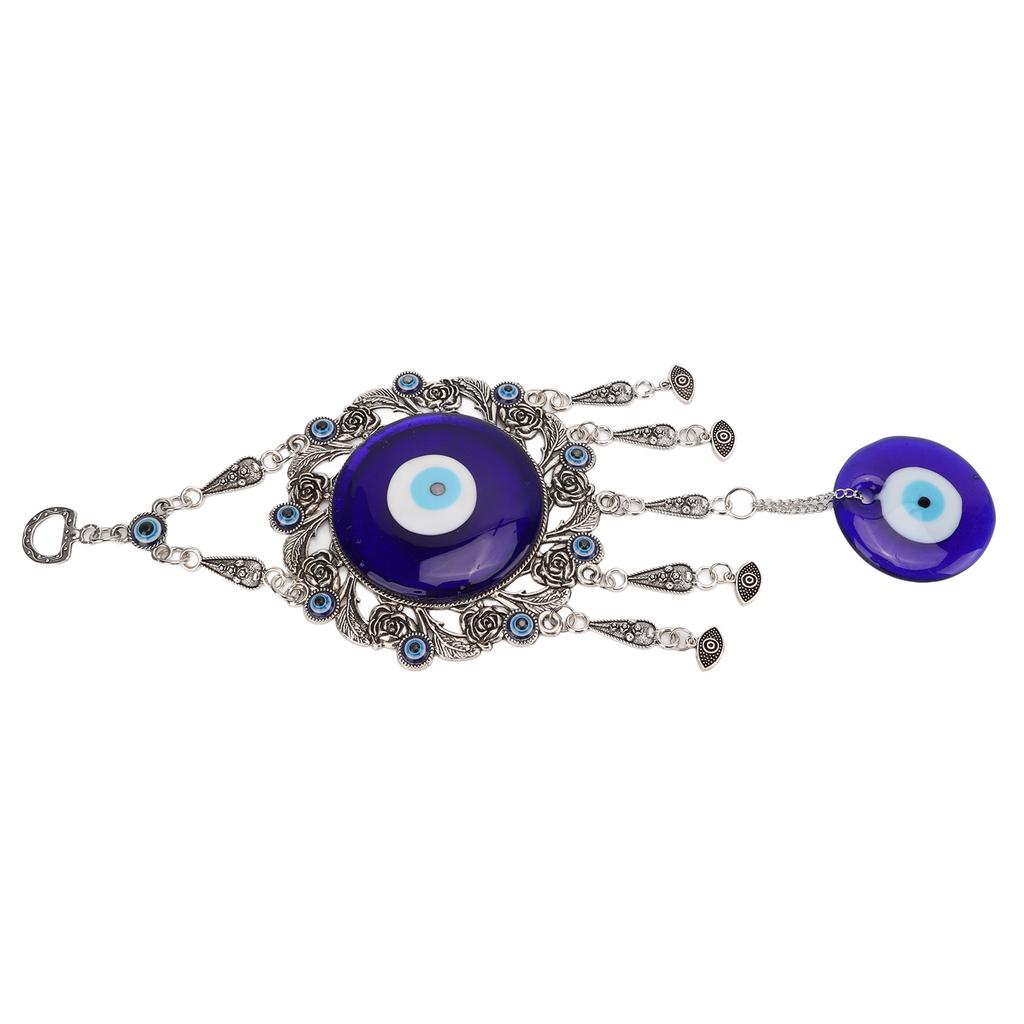 Blue Eye Wall Hanging Ornament Unique Pendant Hollow Flowers Turkish Lucky Wall Ornament for Home