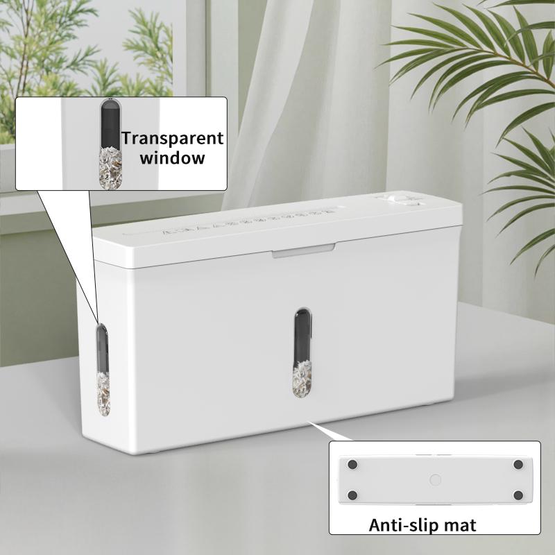 Mini P-5 High Security Paper Shredder, 4-Sheet Micro Cut, Portable Desktop, for Home Use, Anti-Jam, Quiet, Lightweight, 2 Gallon Wastebasket.