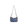Blue Denim Pattern Armpit Bag, Simple Fashion Plaid Printing Shoulder Handbag, a Women's Bag Trend