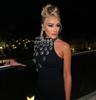 European & American High-End Sexy One-Shoulder Studded Bandage Dress - Long-Sleeved, Slim-Fitting, Luxurious.