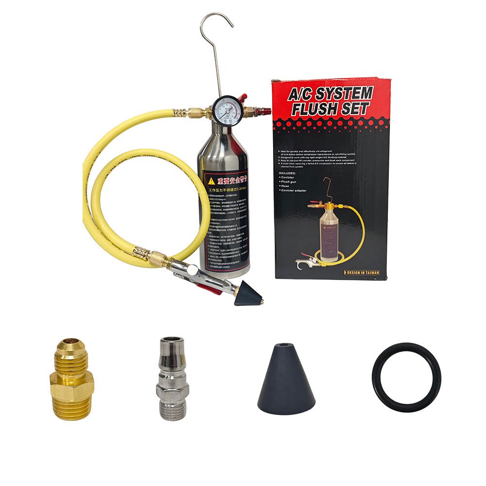 Portable Lightweight A/C Flush Canister Gun Kit with Pressure Relief Valve for DIY Auto AC Paper box without safety exhaust valve