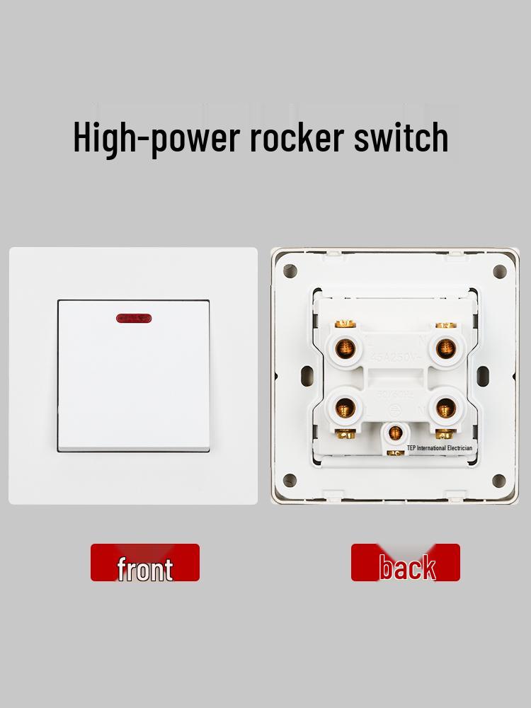 220V Single-Phase Rocker Switch Panel for High-Power Air Conditioners and Water Heaters