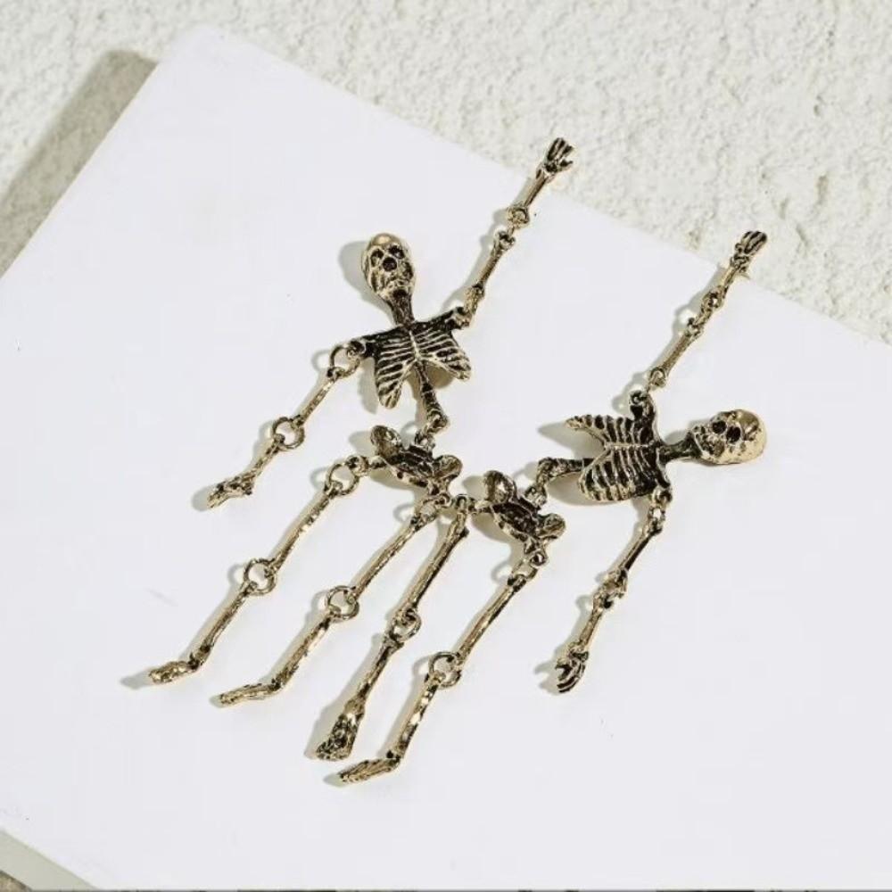 Zinc Zinc Alloy Skeleton Earrings Hip Hop Imitation Human Bone Earrings Fashion Halloween Earrings  Gift