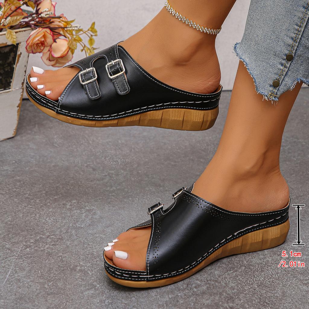 2026 Summer Fashion Women Wedge Slippers Premium Orthopedic Open Toe Shoes for Women Platform Retro Slippers Female