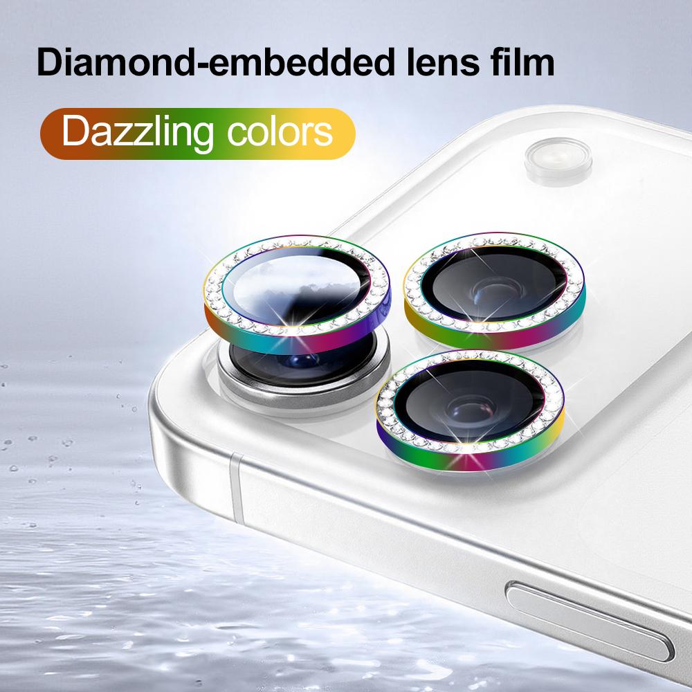 Diamond Rhinestone Camera Lens Protector For Apple iPhone 17 Air 16 15 14 13 Pro Max Plus Mini Independent Lens Cover Only 1PCS 4