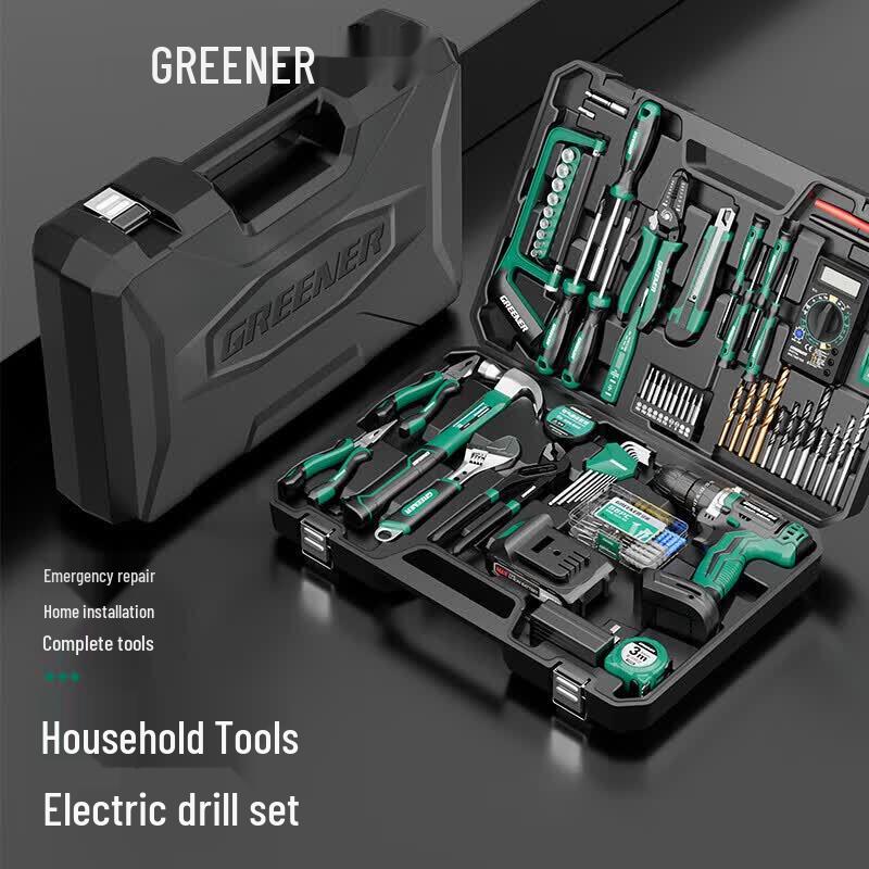 Greener 21V Cordless Drill & Home Tool Kit CN plug (adapter included)