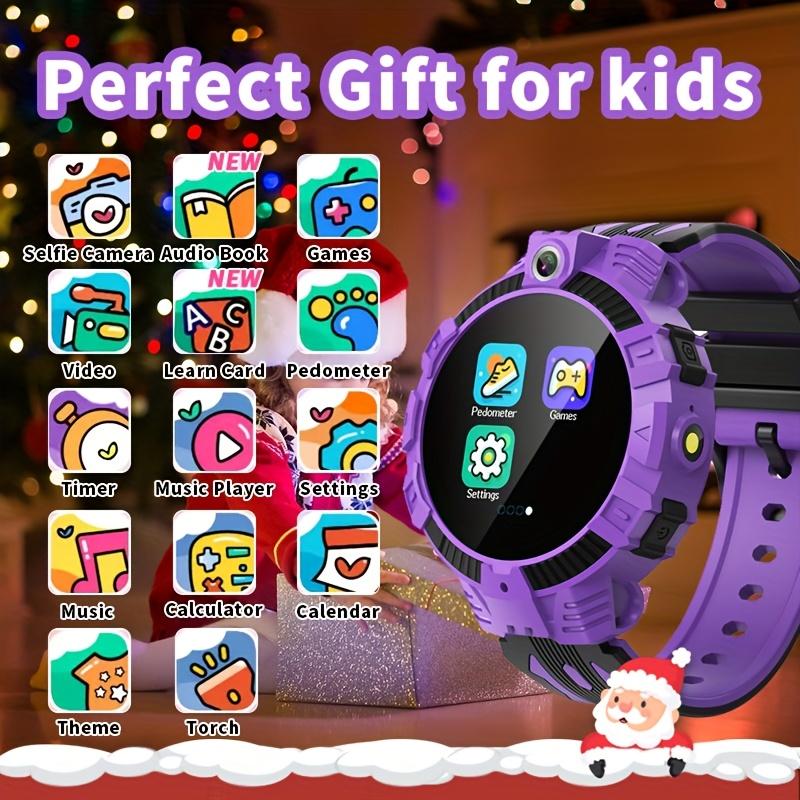 Reloj Inteligente para Niños de 1.44" con Pantalla Táctil, 14 Juegos, Cámara, Reproductor de Música, Alarma, Podómetro y Linterna – Regalo de Reloj Educativo para Niños de 3 a 12 años