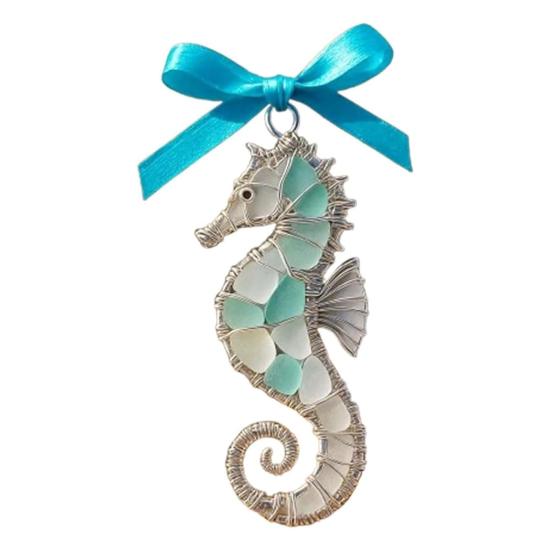 Автомобильный кулон ручной работы из морского стекла в виде морской черепахи, осьминога, морского конька, морского животного, украшение для пляжа. F