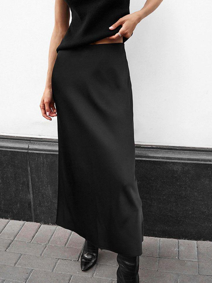 2023 Spring European & American Satin Fishtail A-line Skirt for Women