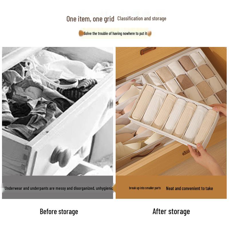 Foldable Wardrobe Organizer: Large Capacity Underwear & Miscellaneous Items Dustproof Storage Bin