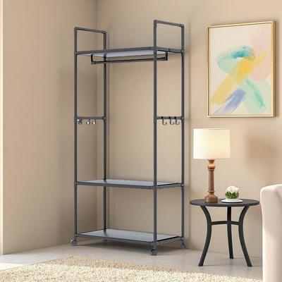 Multifunctional Floor-Standing Coat and Clothes Rack with Storage Shelf