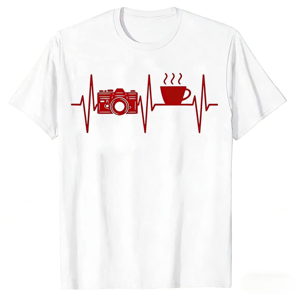 Photographer Funny Coffee Lover Camera Photography T Shirts Summer Graphic Cotton Streetwear Birthday Gifts Tshirt Men