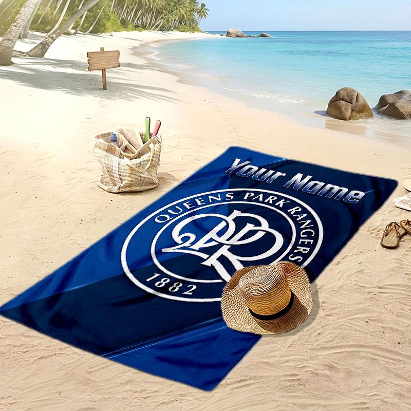 Queens Park Rangers FC Personalisiertes Bedrucktes Strandtuch Fußballlogo Unterstützung Benutzerdefinierter Name Text Saugfähiges Handtuch für Sport Reisen Besonderes Geschenk
