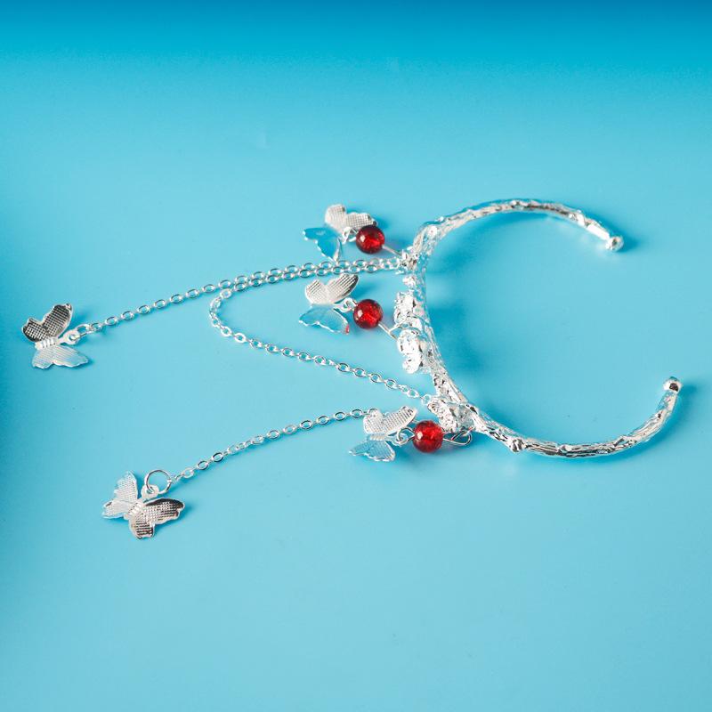 Anime Tian Guan Ci Fu Bracelet Hua Cheng Xie Lian Cosplay Adjustable Butterfly Finger Rings Pendant Accessories Props