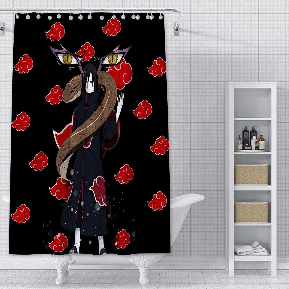 Hot Japan Anime N-NarutoS Shower Curtain Waterproof Polyester Fabric Paint Bath Curtains Home Bathroom Decor Curtain With Hook
